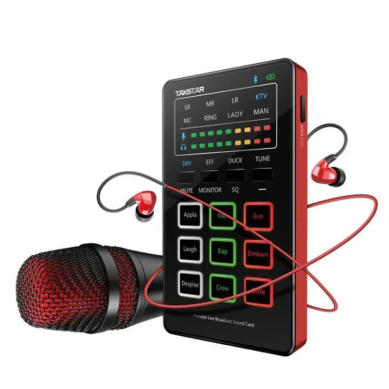 Takstar MX1 mini Set — комплект для стріму та караоке (звукова карта + мікрофон + навушники)