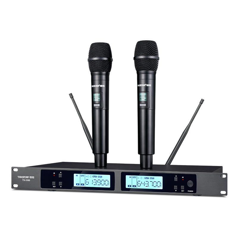 Takstar TS-3380 — подвійна бездротова радіосистема UHF з двома вокальними мікрофонами фото 2