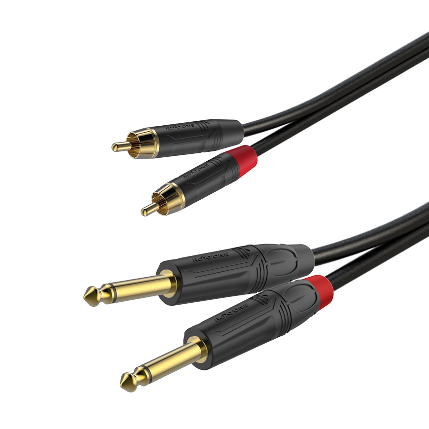 Roxtone GPTC200L1.5 — готовий кабель 2 × RCA — 2 × Jack 6,3 моно, 1,5 м
