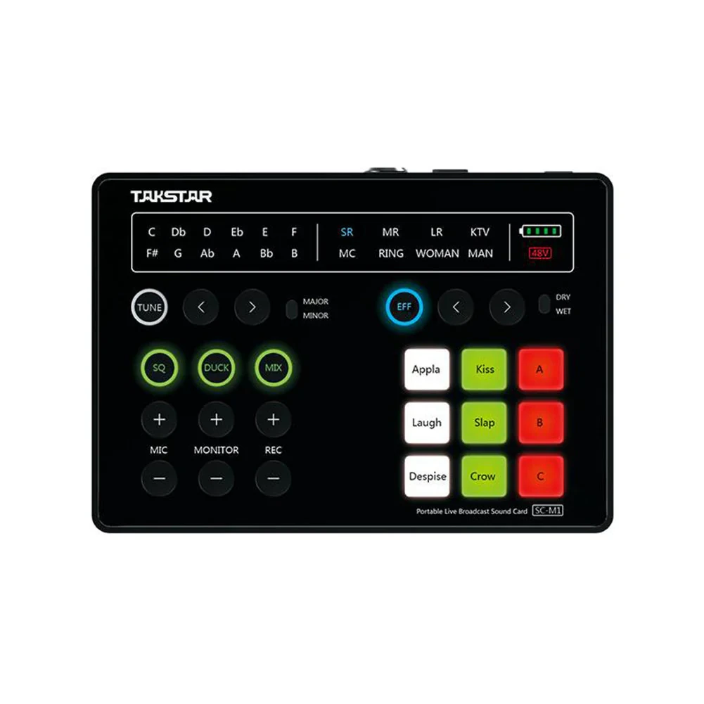 Takstar SC-M1 — портативна звукова карта для трансляцій із фантомним живленням 48В фото 2
